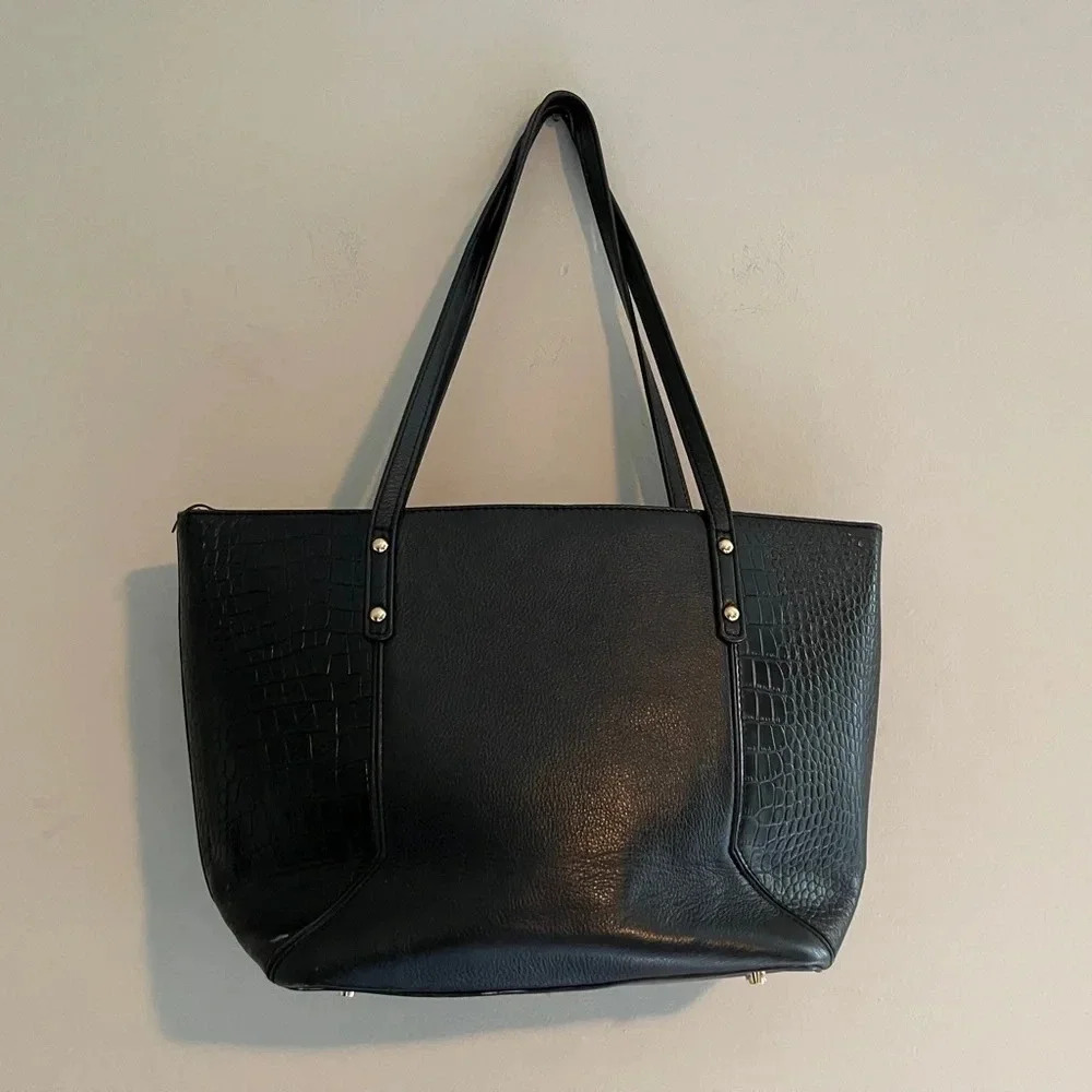 F & W Style tote bag black large career travel diaper bag back to school… - Picture 2 of 16